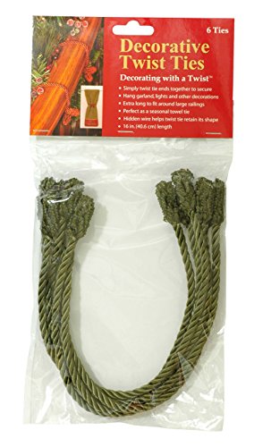 Haute Decor Decorative Twist Ties, 6 Pack, 16 Inches (Olive Green) - Hang Garland, Lights, And Decorations #TOP2