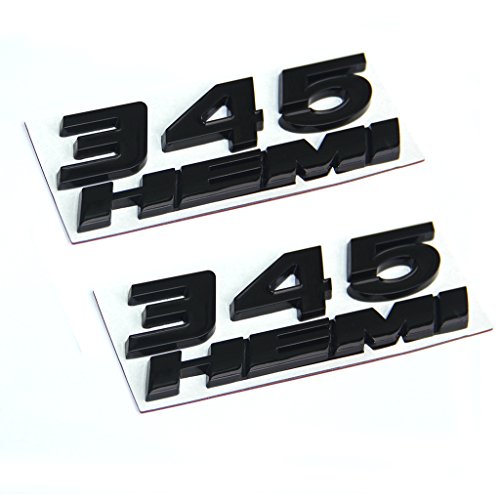 Yoaoo 2x OEM Black 345 345Emblem Badge Alloy Decal 3D Logo Replacement for 345 Badge 300C