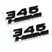 Yoaoo 2 set OEM Black 345 HEMI 345HEMI Emblem Badge Alloy Decal 3d Logo for Dodge Challenger Chrysle 300c (Black)