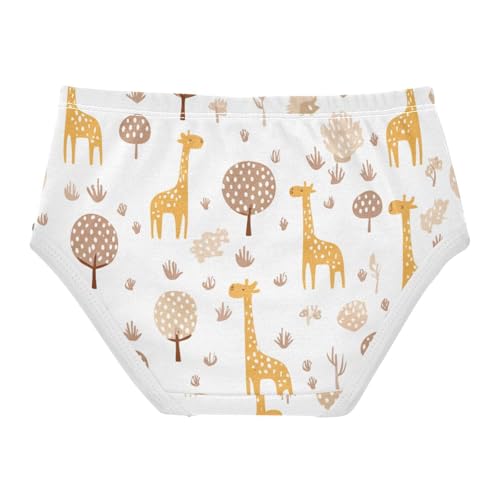 Toddler Underwear Floral 2t Cotton Panties Little Girl Fun Print Briefs Undies Kids Cute Cartoon Giraffes Trees White2