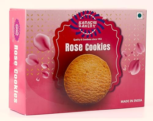 Image of Karachi Bakery Rose Flavour Cookies 400gm | Delicious Snack | Tea Time Snack | Vegetarian