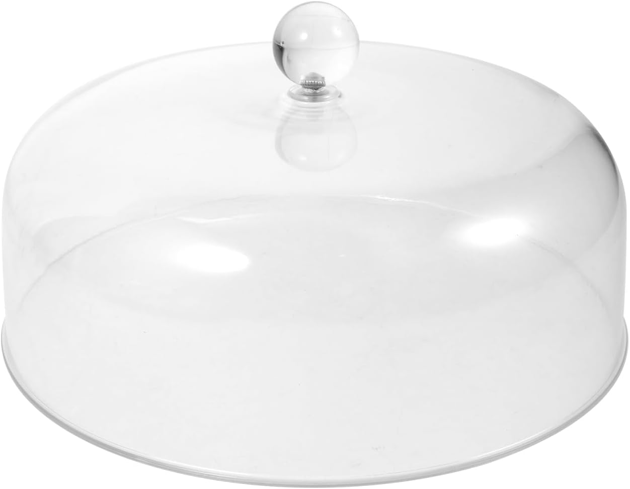 OSALADI Large Acrylic Cake Dome Cover 9-inch round Food Protector Lid for Pastry and Dessert Display, Dustproof Plastic Food Cover for Kitchen Serving