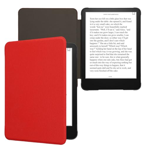 kwmobile �P�[�X Amazon Kindle Paperwhite (12.Gen 2024) / Kindle Colorsoft - �i�C�����ی�d�q���Ѓ��[�_�[�J�o�[�t�H���I�u�b�N�X�^�C���P�[�X - ���b�h