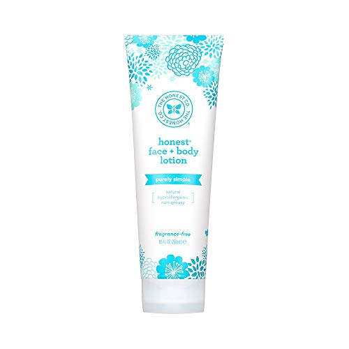 Image of The Honest Company Purely Simple Fragrance-Free Face and Body Lotion for Sensitive Skin, Fragrance Free, 8.5 Fluid Ounce