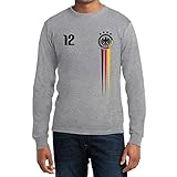 Der 12. Mann - Deutschland Nationaltrikot Fußball Fanartikel WM 2022 Langarm T-Shirt XX-Large Grau