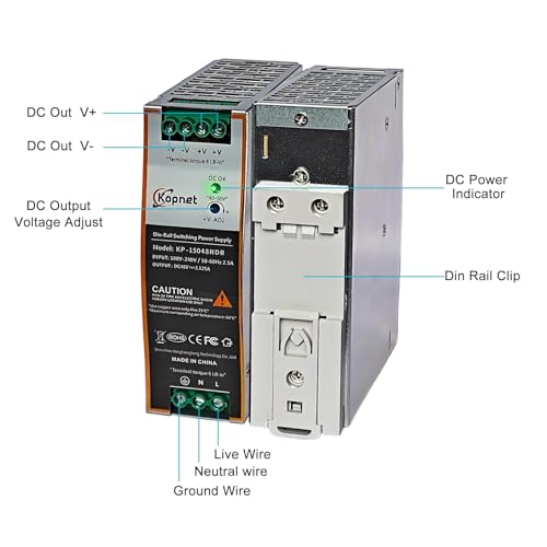 Image of 150W 48V Din Rail Mount Power Supply 48V Output AC-DC Industrial Power Adapter 100~240V AC Input Din-Rail Switching Power Supply with Over Load /Temperature Short Circuit Protection