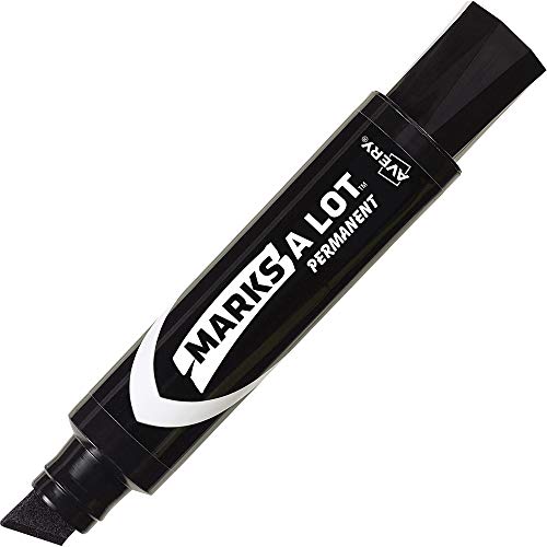 Marks-A-Lot Jumbo Chisel Tip Permanent Marker, Black, 12 Pack (24148) #TOP1