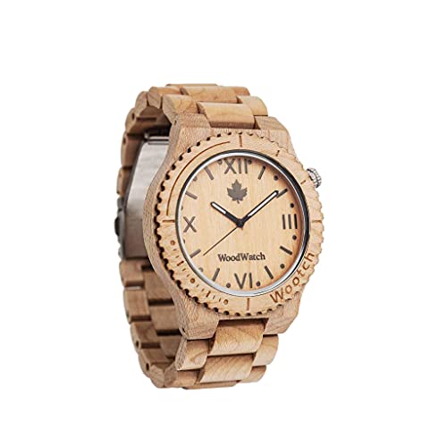 WoodWatch The Official Men's Natural Maple Wood Wrist Watch Wootch Maple Edition | Hand-Crafted | Japanese Quartz Movement | Durable and Splashproof Clock with a Classy Wooden Case
