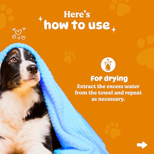 Image of BASIL Microfiber Ultra-Soft, Quick-Absorbent & Cooling Towel for Pets | Eco-Friendly, Fast-Drying Bathing Towel for Dogs & Cats of All Breeds | Perfect for Travel & Outdoor Uses | Blue | Pack of 1