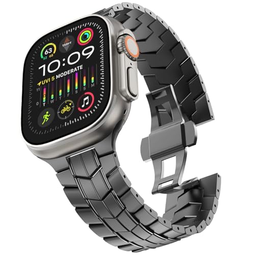 Bracelet Apple Watch Ultra 2 en acier inoxydable maillons métal homme 49mm