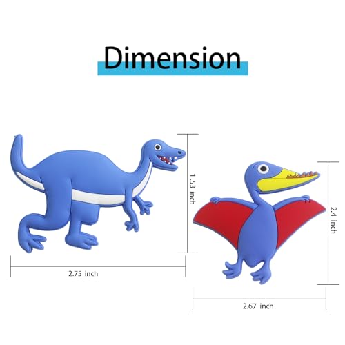 12 imanes decorativos de dinosaurio para frigorífico miniatura 6