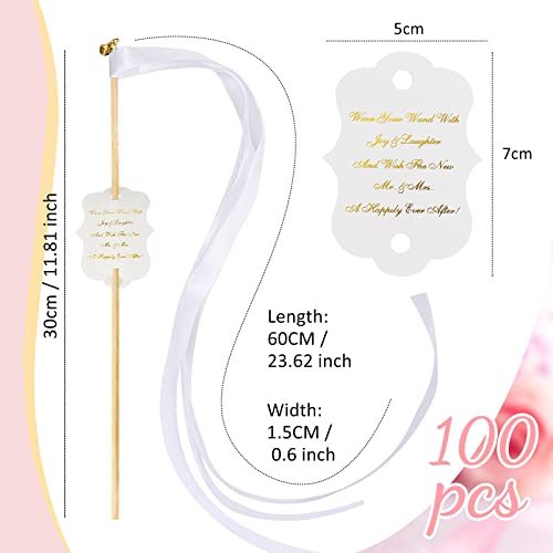 Janinka JANINKA-TAGS-75 100 Sets Ribbon Wedding Wands thumb #1