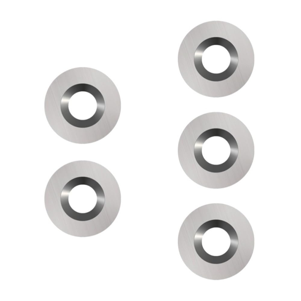 5pcs Turning Tungsten Carbide Cutters Round Inserts, 12x2.5mm 30 Degree Woodworking Replacement Blades