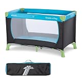 hauck Lit Parapluie Dream N Play 120 x 60 cm   Pour Bébés et Enfants de la Naissance à 15 kg, Léger, Pliage Compact, Sac de Transport et Fond Pliable Inclus, Bleu