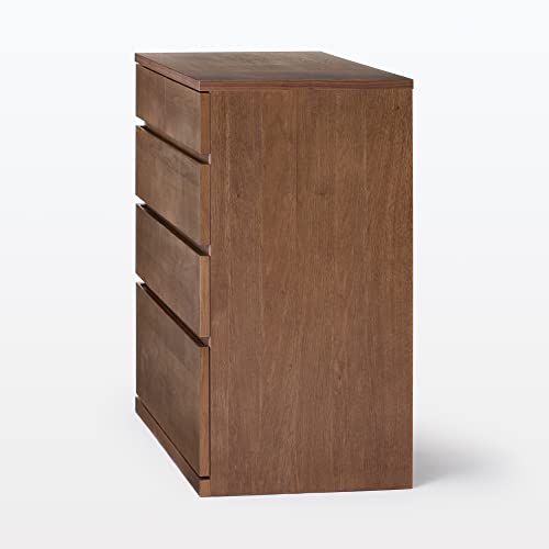 MUJI 無印良品 木製チェスト4段 幅88×奥行44×高さ83cm ウォールナット材突板 12851516 [4]
