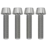 TIRYTU Titanium Bolts M8x30mm - Lightweight Design | Ideal for Humid/Salty Environments Hex Socket Head Screws for Motorcycle Upgrades/Auto Racing/Aerospace Hardware (4PCS, Natural Color)