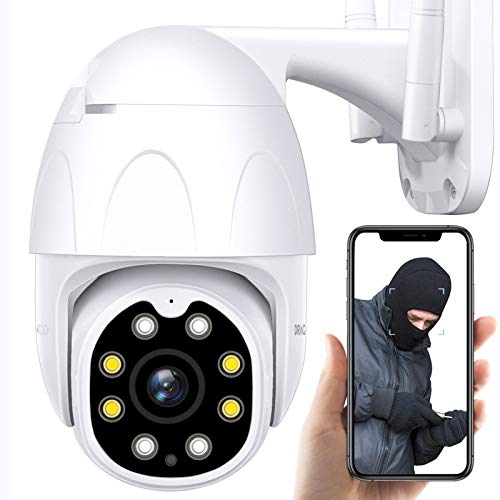 Dragon Touch OD10 Caméra de sécurité extérieure 1080P HD PTZ Caméra extérieure Wi-Fi pour surveillance de la maison, projecteur de vision nocturne, détection de mouvement Cover