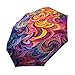 KAAVIYO Abstract Wave Art Umbrella Windproof Automatic Foldable Umbrells Auto Open Close for Men Women Kids
