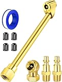 EVOULTES 2-Way Connection Air Chuck Set, Heavy Duty Dual Head Air Chuck with Closed Ball Tire Chuck & 1/4 Inches NPT Male Quick Plug, Tire Air Fill Kit for Tire Inflator Gauge and Air Compressor