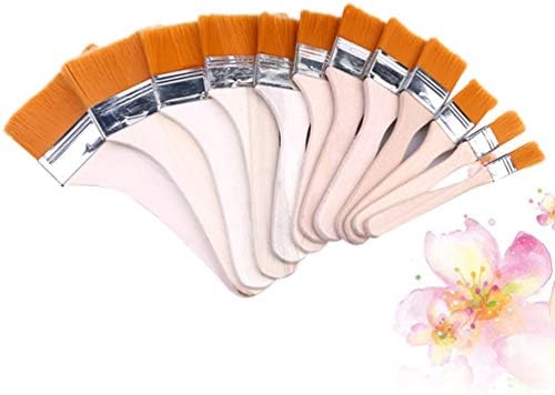 EXCEART 1 Set 12 Adet Düz Boya Fırçaları Çip Boya Fırçaları Naylon Çip Fırça Seti Duvar Boyama İçin Cila Lekeleri Yağ Mumu Vernikleri Yapıştırıcılar Leke - Görsel 2
