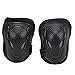 Adult Protective Gear Set with Knee Elbow Wrist Pads for Roller Skate Safety, Sturdy Black (Style), 6-Piece High Hardness PVC Sponge Material, Adjustable for Extreme Sports