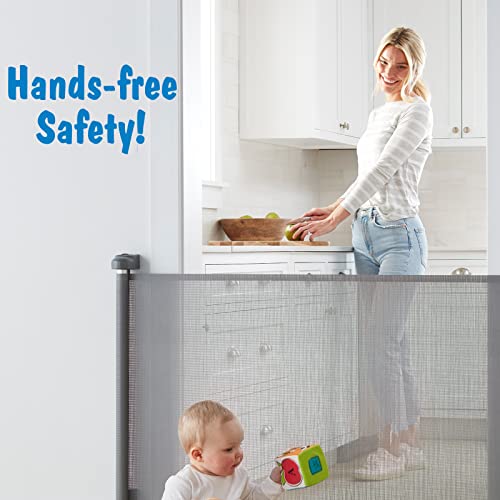 Cumbor Retractable Baby Gates For Stairs, Mesh Pet Gate 33" Tall, Extends To 55" Wide, Extra Wide Dog Gate For The House, Long Child Safety Gates For Doorways, Hallways, Cat Gate Indoor/Outdoor(Gray) #TOP6