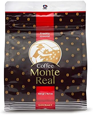 Cafe MONTE REAL Tostado en Grano -- Whole Beans Premium Coffee from The Dominican Republic, Bag 400g