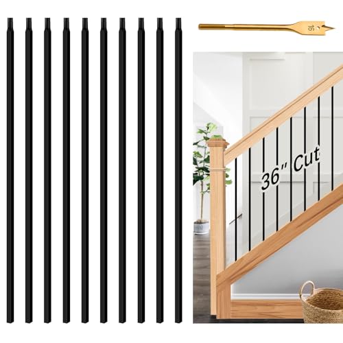 Balustres d'escalier en fer noir forgé haut de gamme design rectiligne épuré