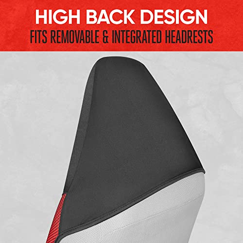 BDK Auto MTSC-292-RD: Gabardine High Back Sideless 2Pc/Red by Motor Trend - Image 4