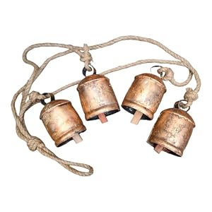 Christmas Decorations Indoor Christmas Garland Home Decor of Brass Bells Door Chime Cow Bell Harmony Rustic Vintage Wall Hanging Decor Wreath Outdoor Door Bell