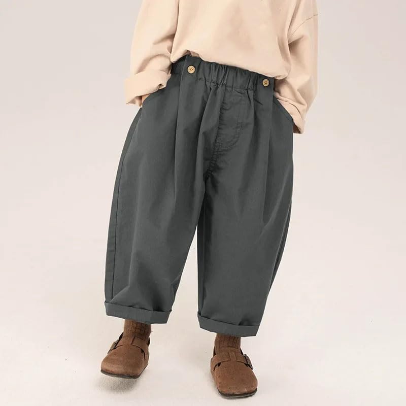 Dninmim Kids Casual Pants Loose Solid Outdoor Cargo Pants4