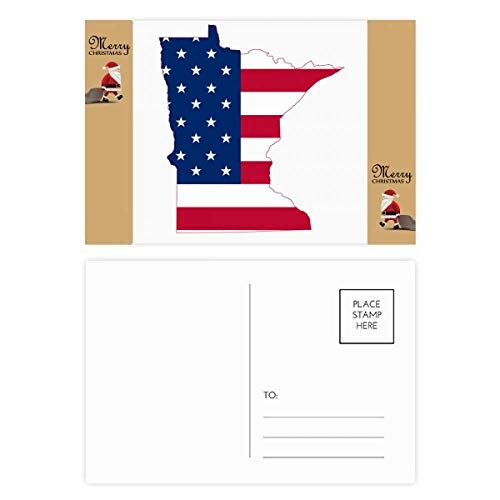 Carte du Minnesota Drapeau USA Père Noël : Finies les Cartes Postales Banales avec ce Lot de 20