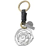 Le porte-clés vintage tissé à la main dispose d'un rond irrégulier unique fabriqué avec des techniques de tressage artisanales, offrant un design distinctif à produit en série pour ceux qui recherchent l'individualité