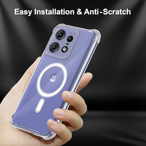 Image of Amazon Brand - Solimo Thermoplastic Polyurethane Wireless Charging Support Back Cover for Motorola Moto Edge 50 Pro Wireless Charging Support Back Cover - Transparent