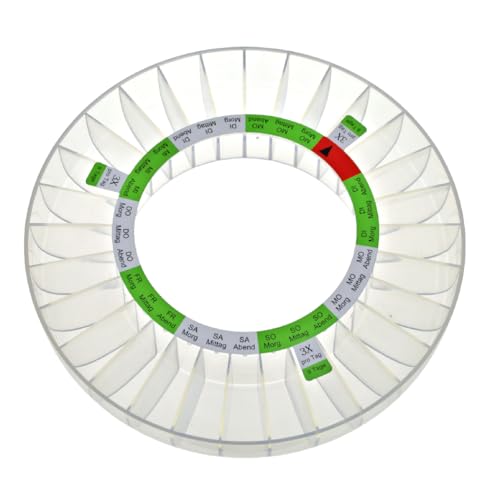 EDOSO Automatische Box für Medikamente Tabletten Ginkgo Biloba Ergänzungsmittel | Bei Vergesslichkeit im Alter oder leichter Demenz | 9 Alarme | Großes Display | Deutsche Ringe (Matt)