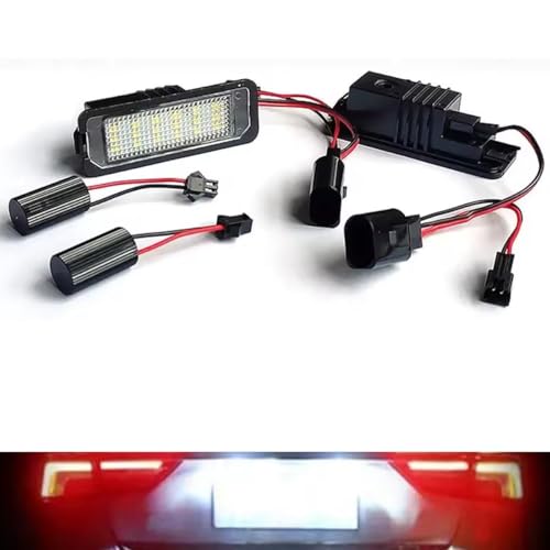 TitanAuto 2 x Luz LED para Matrícula 12V Sin Error, Blanco Puro, Compatible for Volkswagen Golf, Pas Sat B6, Po lo, Seat León, Altea, Compatible for Porsche 997 - Pack de 2