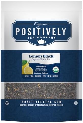 Organic Positively Tea Company, Lemon Black, Black Tea, Loose Leaf, 4 Ounce - 1