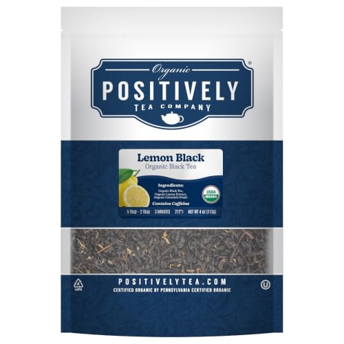 Image of Organic Positively Tea Company, Lemon Black, Black Tea, Loose Leaf, 4 Ounce