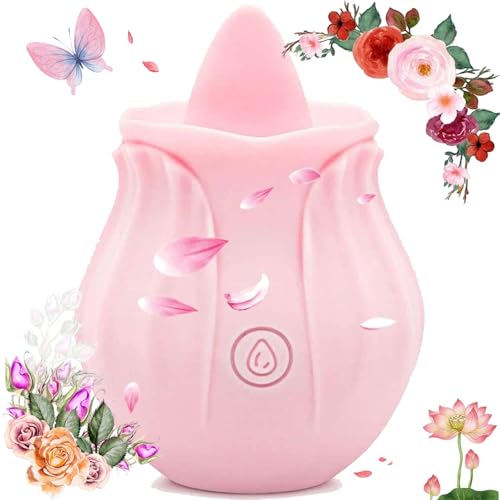 Rose with Tongue Women Viboators Toy Viboatorr, 2025 Rose Vibratoar Suction Vibrateirs Adult Tool for Women Today, Powerful Clitioral Sucker Vibrates Rose Vibratoer, 10 Modes, Pink -3W22