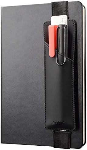 Adjustable Elastic Band Pen Holder, Pencil Holder, Pen Sleeve Pouch for Hardcover Journals, Notebooks, Planners, Fits Notebooks from 8" to 11” in Height, Hold 2 or 3 Pens, PU Leather, Detachable.
