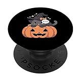 boo gatto & costume da zucca ragazzo | divertente halloween popsockets popgrip intercambiabile
