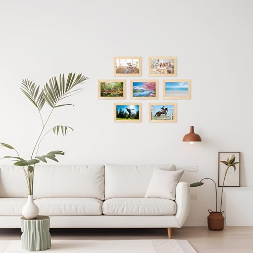LEMON CLOUD Bilderrahmen Kleine - 10 x 15 HolzRahmen, 2er Set Holz Fotorahmen, MDF Rahmen A6 mit Bruchsicherem Acrylglas und Drehverschluss Rückwand