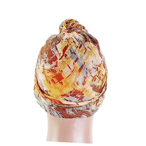 FRCOLOR Turbante Estampado Teñido Anudado para Mujer Gorro Pañuelo para La Cabeza Turbante De Satén Gorro Anudado Color Naranja