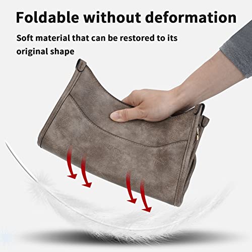 Caitina Women's Shoulder Handbags Trendy Vegan Leather Crossbody Bag Purses For Women Hobo Handbag With 2Pcs Adjustable Strap(Apricot Grey) #TOP6
