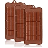 Amazon Brand – Umi - 3er Pack - Schokoladenform, Pralinenform, Schokoriegel, Antihaft-Silikon, Schokolade selbst gemacht, BPA-Frei