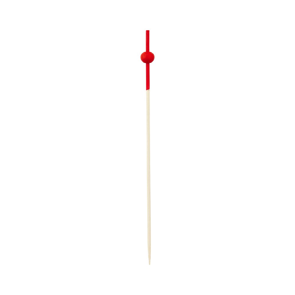 Mini spiedini rossi a forma di sfera, 11,4 cm, in bambù naturale, perfetti per servire antipasti e contorni di cocktail, 1000 ct Restaurantware