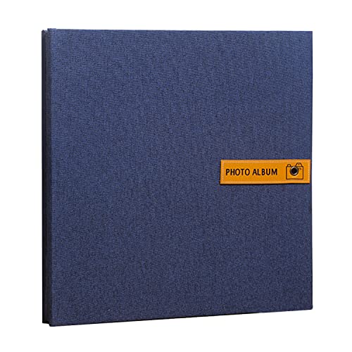 40 Pages Large Photo Album Self Adhesive 4×6 5×7 8×10 inch Pictures DIY Scrapbook Magnetic Album for Family Wedding Christmas Gifts with Metal Pen, Blue