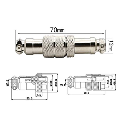 Daier 5Pcs 4Pin Aviation Connector,Gx16 16Mm Aviation Connector Plug Docking Femal & Male Circular Connector #TOP2