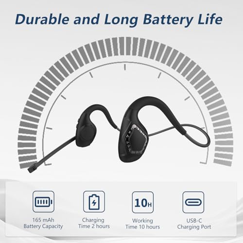 Image of BANIGIPA Bluetooth Headset with Microphone, Open Ear Headphones with Mic