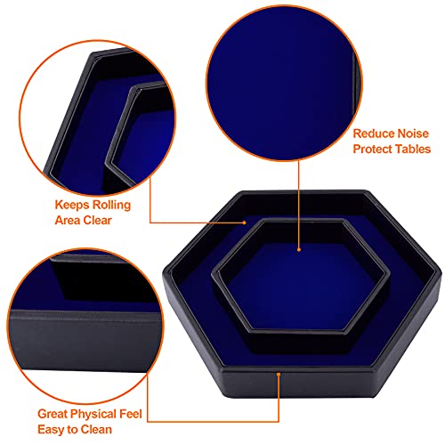 SIQUK Würfelbretter mit Deckel Würfeltablett Würfelteller PU Leder und Samt Würfel Brett Dice Rolling Tray Würfelroller für Würfelspiel D&D, RPG und weitere Spiele, Blau